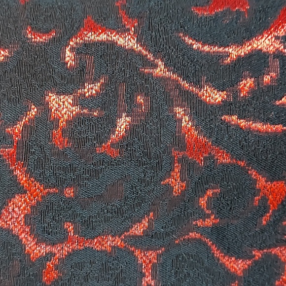 Nanette Lepore Black & Red Floral Jacquard Lace Detail Short Sleeve Dress 10 - Picture 9 of 12